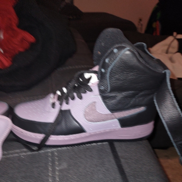 Custom Nikes. Unisex men's size 8 women's size 9.5. Black and purple - Picture 2 of 12